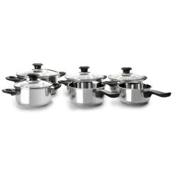 BATERIA INOX OPTIMA 6 Pzs. TAPA CRISTAL