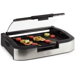 PLANCHA DE ASAR BOJ 1800 W. LISA/ACANALADA TAPA VIDRIO Desmon.