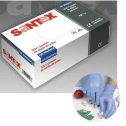 GUANTE NITRILO AZUL T. mediana S/POLVO.