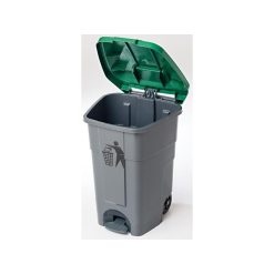 CUBO BASURA C/PEDAL Y RUEDAS 50 L. PLASTICO ARAVEN