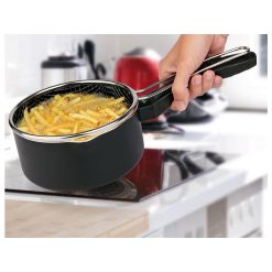 CAZO ESMALTADO 18 cm. C/CESTILLO FREIDOR LIFESTYLE Rf.3158