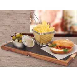 BANDEJA PIZARRA 30x10 cm. ENCASTRADA MADERA