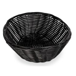 PANERA RATTAN REDONDA NEGRA 18 cm.  SUPREM