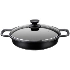 CACEROLA baja Indcc Alum/Fun 28 cm. MONIX TAPA CRISTAL