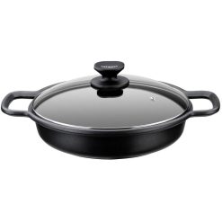 CACEROLA baja Indcc Alum/Fun 36 cm. MONIX TAPA CRISTAL