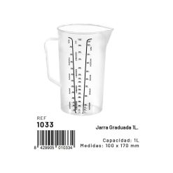 JARRA Plast. MEDIDORA Traslucida 1 L.