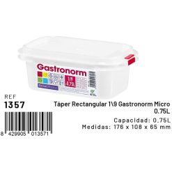 HERMETICO ECO GN 1/9 0'75L Plast. 176x108x65 mm.