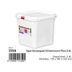 HERMETICO ECO GN 1/6 2'8 L Plast. 176x162x150 mm.