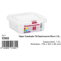 HERMETICO ECO GN 1/6 1'2 L Plast. 176x162x65 mm.