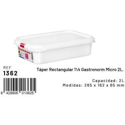 HERMETICO ECO GN 1/4 2 L Plast. 265x162x65 mm.