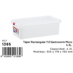 HERMETICO ECO GN 1/3 4'3 L Plast. 325x176x100 mm.