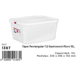 HERMETICO ECO GN 1/2 10 L Plast. 325x265x150 mm.