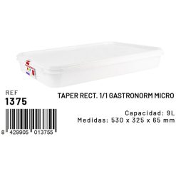 HERMETICO ECO GN 1/1 Plast. 530x325x65 mm. 9 L.