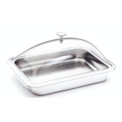 BANDEJA TAPAS INOX 21x15 cm. C/CUPULA INOXIBAR