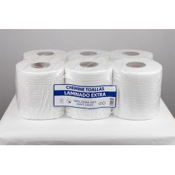 ROLLO CHEMINE LAMINADO EXTRA PASTA 800 Grs. Pte. 6 Uds. BLANCO