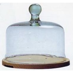 QUESERA CRISTAL 22 CM. B/MADERA