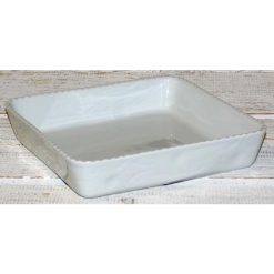 FUENTE 25x25 cm. BLANCA F/CORDON ESTIL CERAMIC