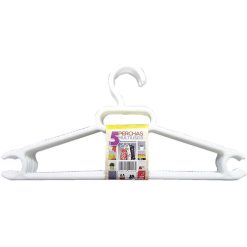PERCHA ARMARIO PLASTICO SET 5 Uds. BLANCA ANTICAIDA