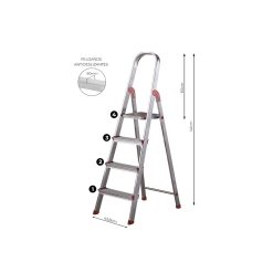 ESCALERA ALUMINIO 4 PELDAÑOS.