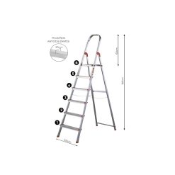 ESCALERA ALUMINIO 6 PELDAÑOS.
