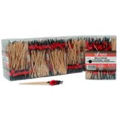 PINCHO BAMBU COCKTAIL 12 cm. C/TOPE NEGRO/ROJO C/PVC 200 uds. BETIK