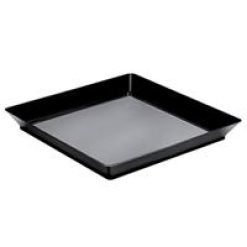 PLATO CUADRADO PS NEGRO. 13X13 cm. 25 Uds. FINGER FOOD