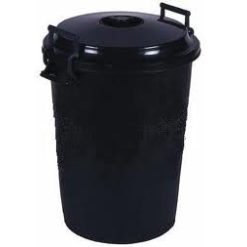 CUBO BASURA 100 Lts.NEGRO C/TAPA