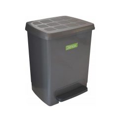 PAPELERA PEDAL 23 L. Plast. GRIS METAL TRILLA