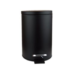 PAPELERA INOX C/PEDAL 3 L. NEGRA