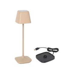 LAMPARA  BEIGE Y CARGADOR YTTRIYA 6x6x20cm.(ALTURA)