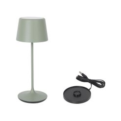 LAMPARA VERDE Y CARGADOR LUZERNE ø11x30cm.(ALTURA)