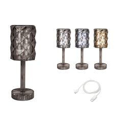 LAMPARA TANG GRIS C/BAT. RECARG. 25x8.5x8.5cm. &