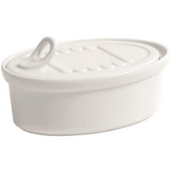 LATA OVAL C/TAPA 17 cl. 13x9x5 cm. PORCELANA= &