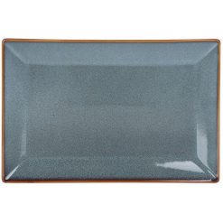 # 12 BANDEJA MING Rectg. AZUL 30x20x2cm. PORCELANA