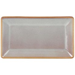 # 48 BANDEJA MING Rectg. GRIS 17x10x1.5cm. PORCELANA