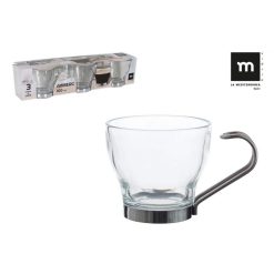 TAZA AMBERG MOKA 10 cl. C/ASA INOX SET 3 Uds. &