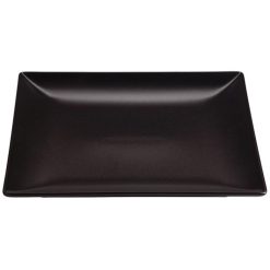 PLATO MING II POSTRE18x18cm. NEGRO STONWARE