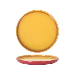 PLATO LLANO CATARIA MOSTAZA ø25x2cm. REACTIVO PORCELANA