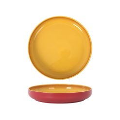 PLATO HONDO CATARIA MOSTAZA ø21x3.5cm. REACTIVO PORCELANA