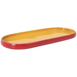 BANDEJA CATARIA MOSTAZA 34x14x2cm. REACTIVO PORCELANA