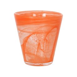 VASO SIRTAKY NARANJA 28cl ø9.5x10cm. VIDRIO &