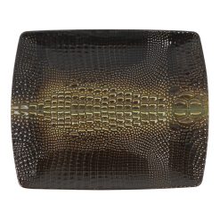 #-12 BANDEJA COCODRILO Rectg. 27.5x22.5x2.5cm. PORCELANA