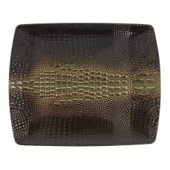 #-48 BANDEJA COCODRILO Rectg. 19.5x15.5x2cm. PORCELANA