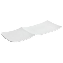BANDEJA DONG 29x12x2 cm. 2 Compartimen.  PORCELANA &
