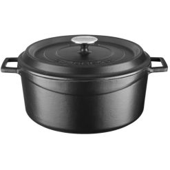 #1 CAZUELA LAVA NEGRA H. FUNDIDO C/TAPA ø28cm 671cl &