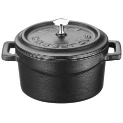 #1 CAZUELA LAVA NEGRA H.FUNDIDO C/TAPA ø10cm 35cl &