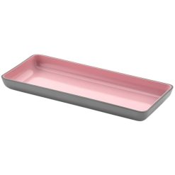 BANDEJA CASTEROLI Rectg.  PS ROSA/GRIS 23x11x2.5cm &