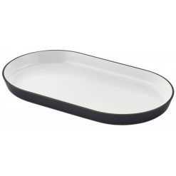 BANDEJA CASTEROLI OVAL PS BLANCO/NEGRO 28x16x2.5cm &