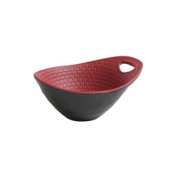 BOWL MELAMINA PERPIGNAN NEGRO-ROJO 17x14x8 cm