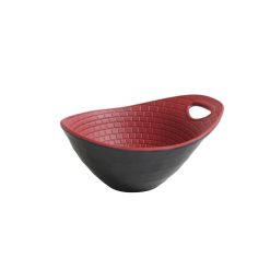 BOWL MELAMINA PERPIGNAN NEGRO-ROJO 15x12x7 cm